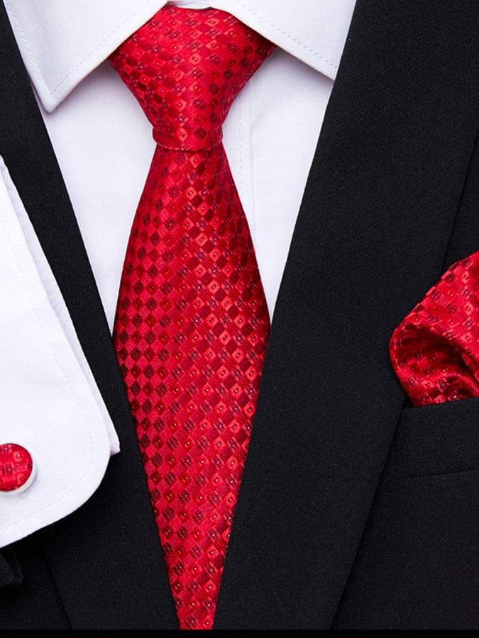 Ejecutivo casual ejecutivo Tie Square Cufflinks 3-Piece Set para hombre