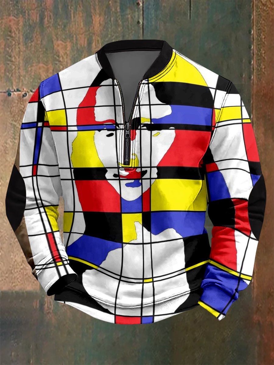 Sudadera hawaiano Abstract geométrico estampado para hombre
