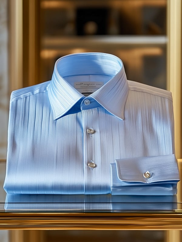 Camisa seda de lujo ejecutivo de manga larga para hombre
