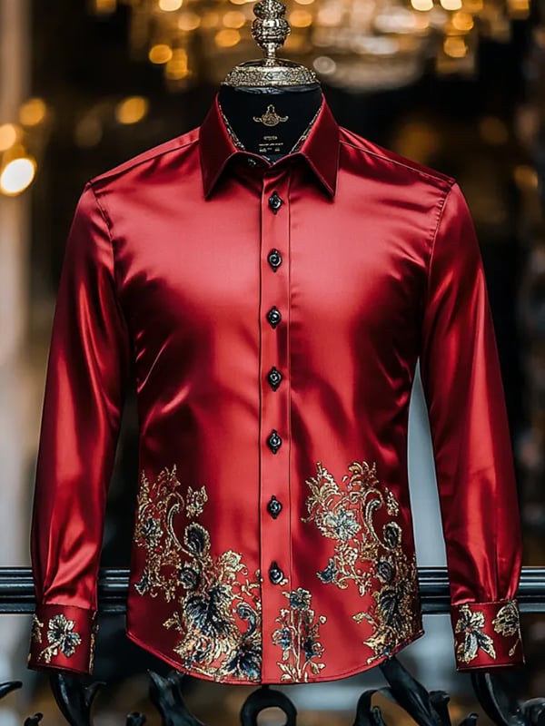 Camisa rayas estampado ejecutivo de manga larga para hombre