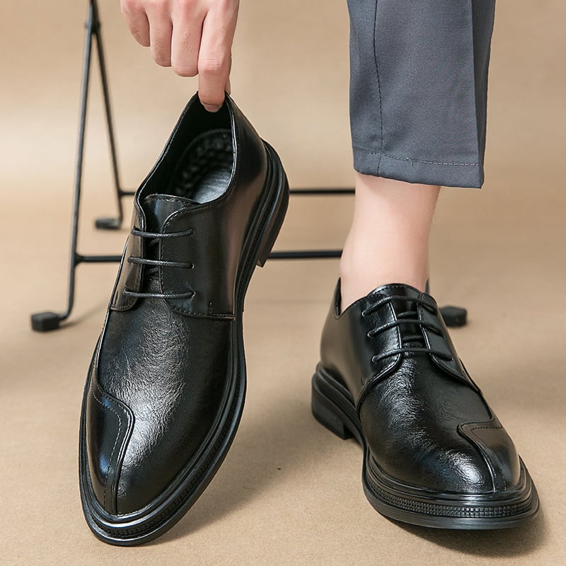 Zapatos Mens a cuadros casual de moda Patchpara trabajo Lace-Up cuero