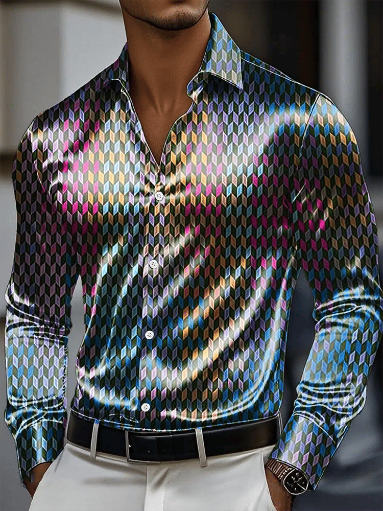 Camisa vintage de manga larga para hombre