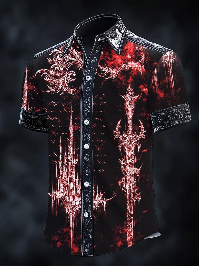 Camisa retro Gothic Dark para hombre