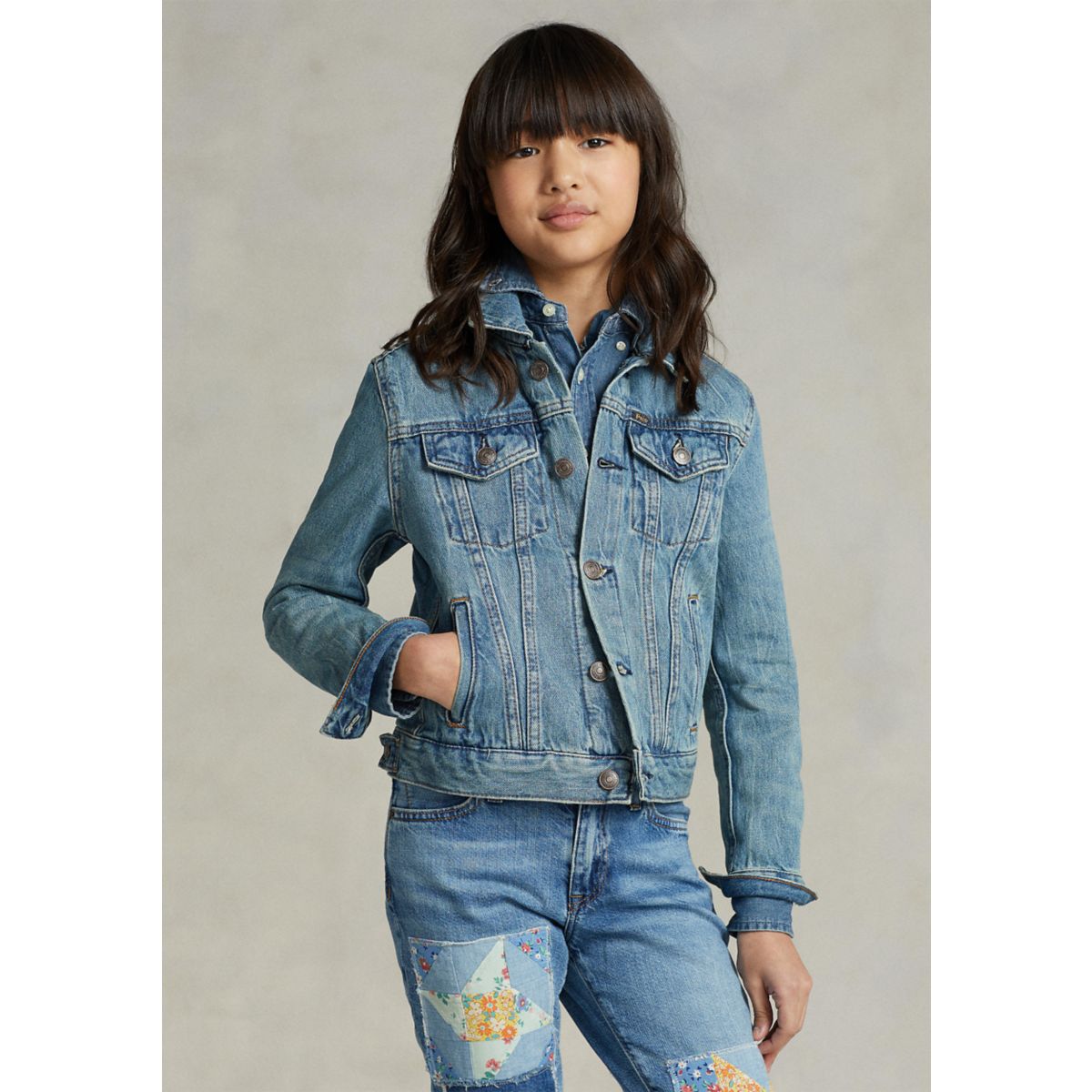 Girls 7-16 Denim Trucker Jacket - 1