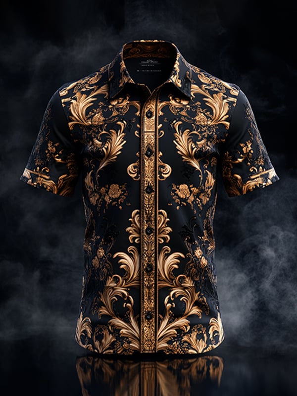 Camisa Dark Gothic Skull diseño de manga corta para hombre