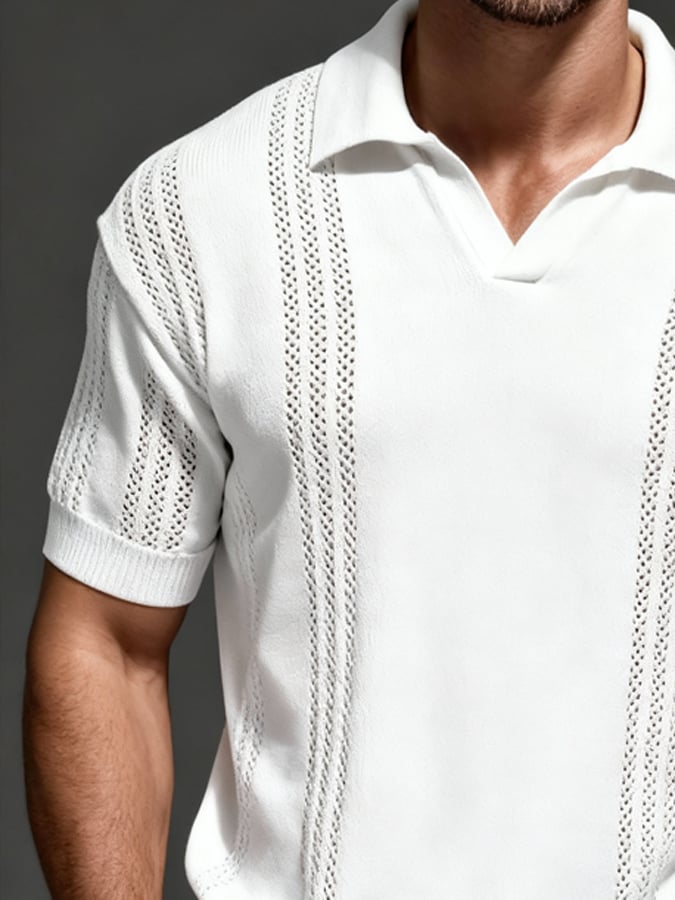 Camisa polo casual tejidoted jacquard elástico para hombre