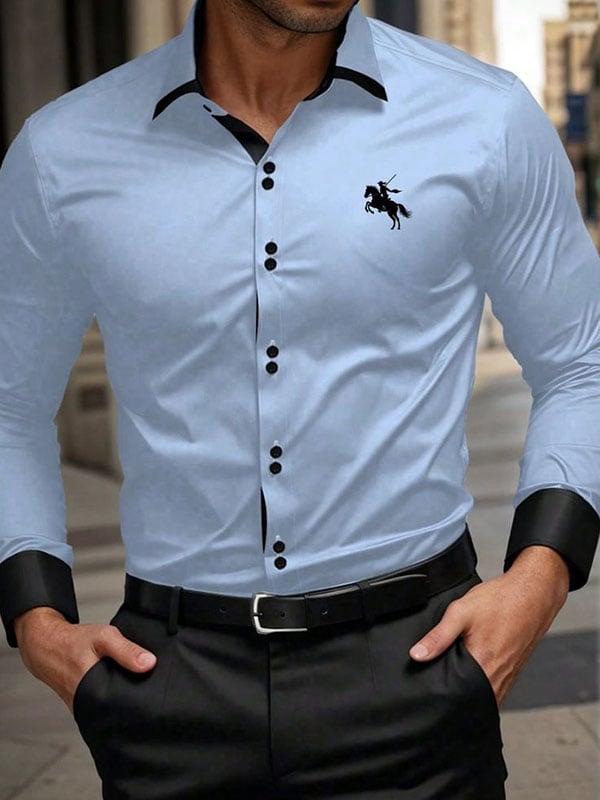 Camisa a cuadros ejecutivo de manga larga para hombre