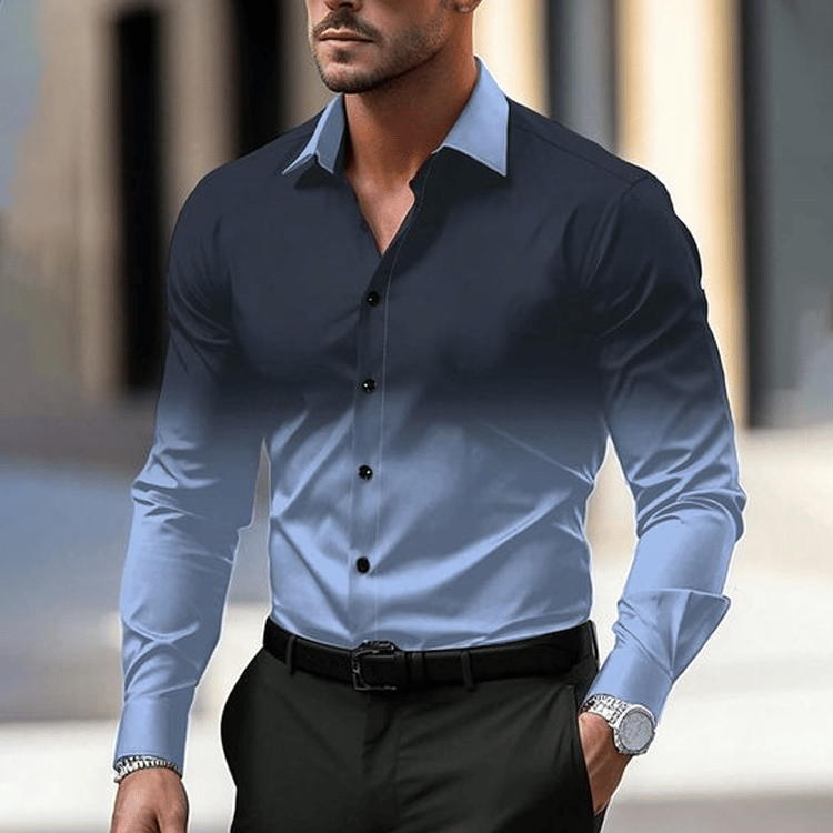 Camisa geométrico Design ejecutivo casual para hombre