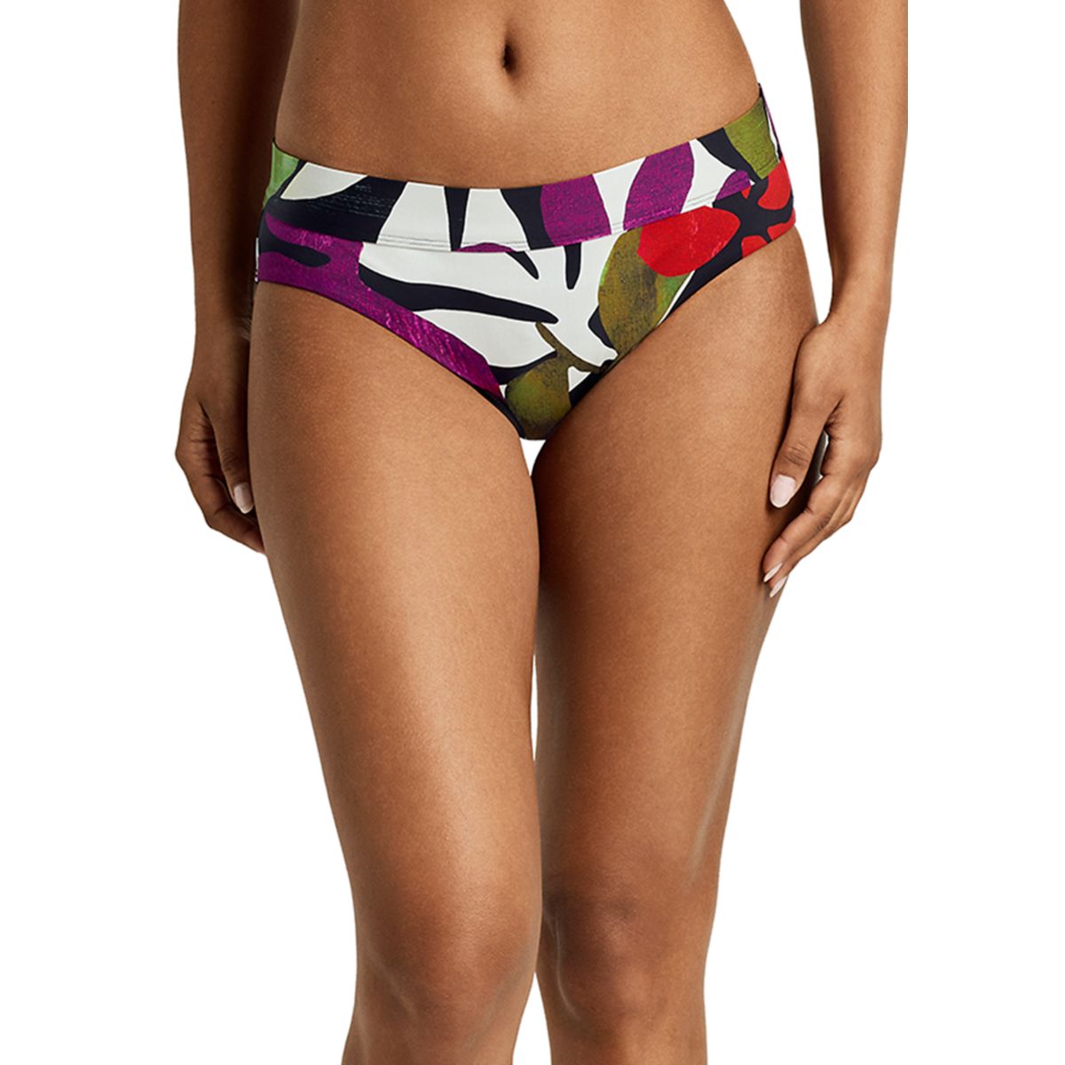Modern Jungle Floral Hipster Swim Bottoms - 1