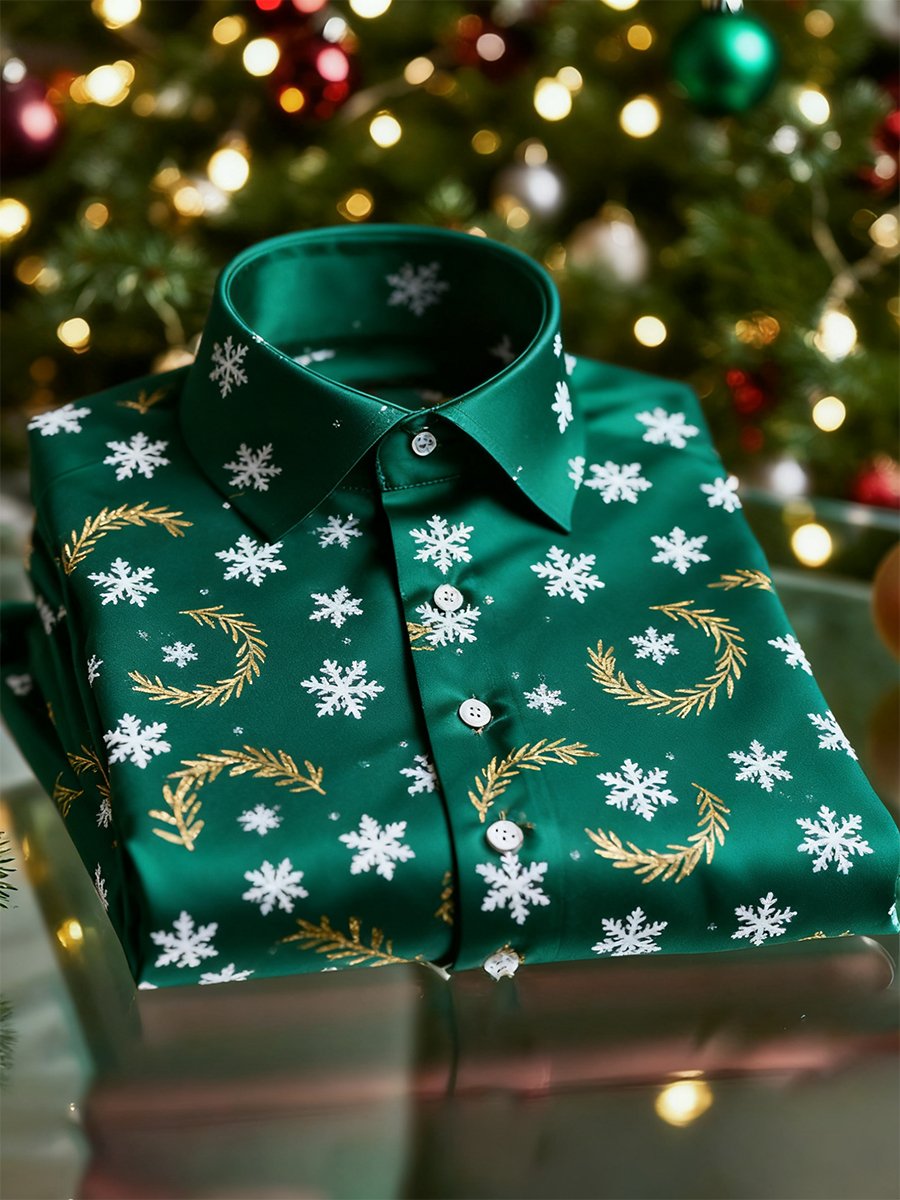 Camisa Christmas Art de manga larga para hombre