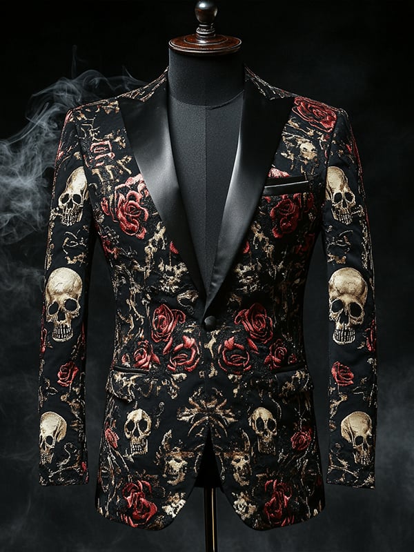 Saco de lujo casual ejecutivo Skull para hombre