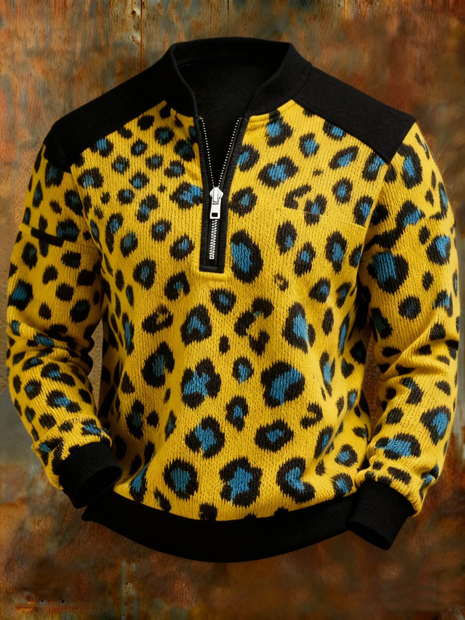 Sudadera Leopard estampado geométrico cierre