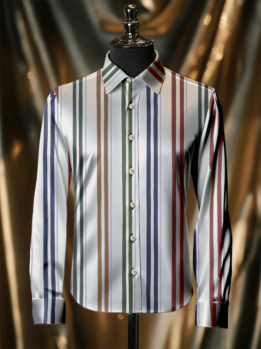 Camisa seda de lujo ejecutivo de manga larga para hombre