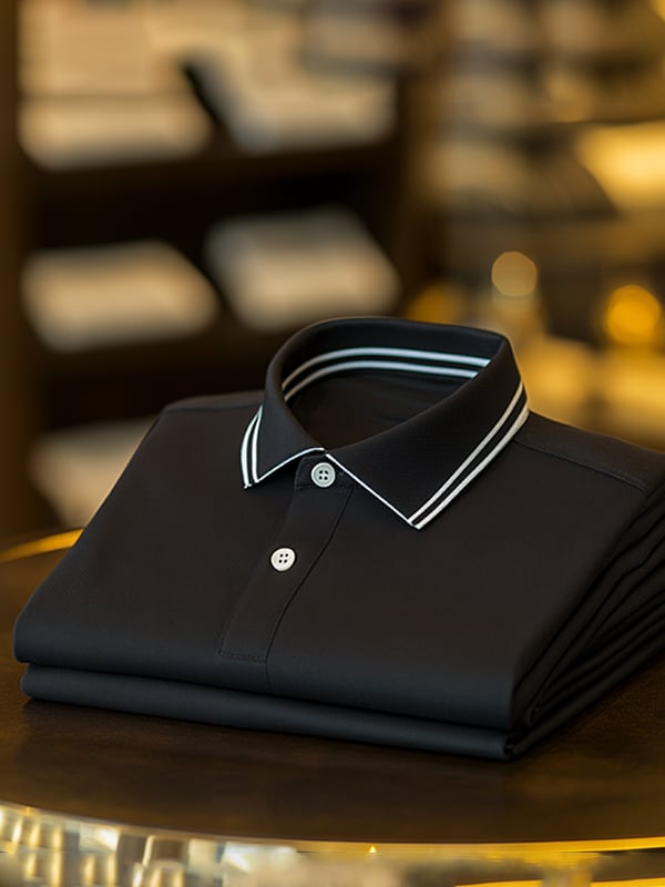 Camisa polo ejecutivo casual de color sólido solapa para hombre