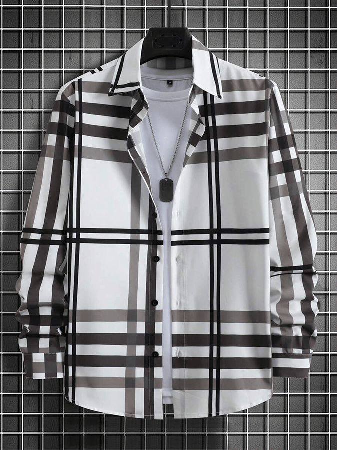 Camisa a cuadros ejecutivo casual para hombre