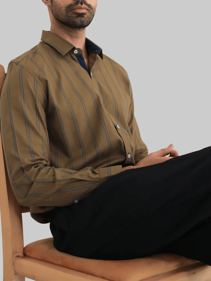 Camisa a rayas ejecutivo casual para hombre