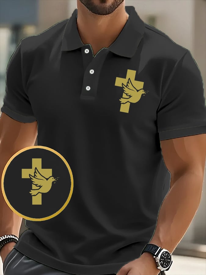 Camisa polo Faith estampado casual para hombre