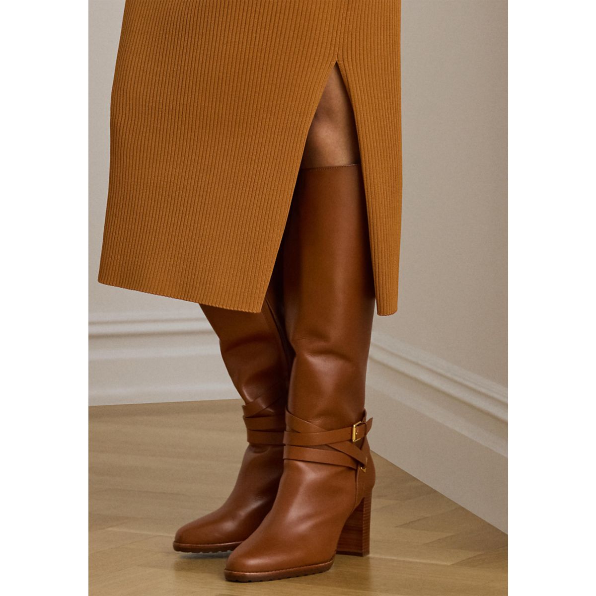 Rib-Knit Pencil Midi Skirt - 3