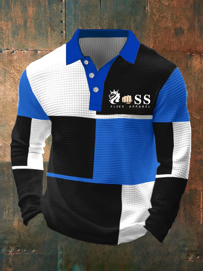 Camisa polo ejecutivo Style Contrast Waffle para hombre