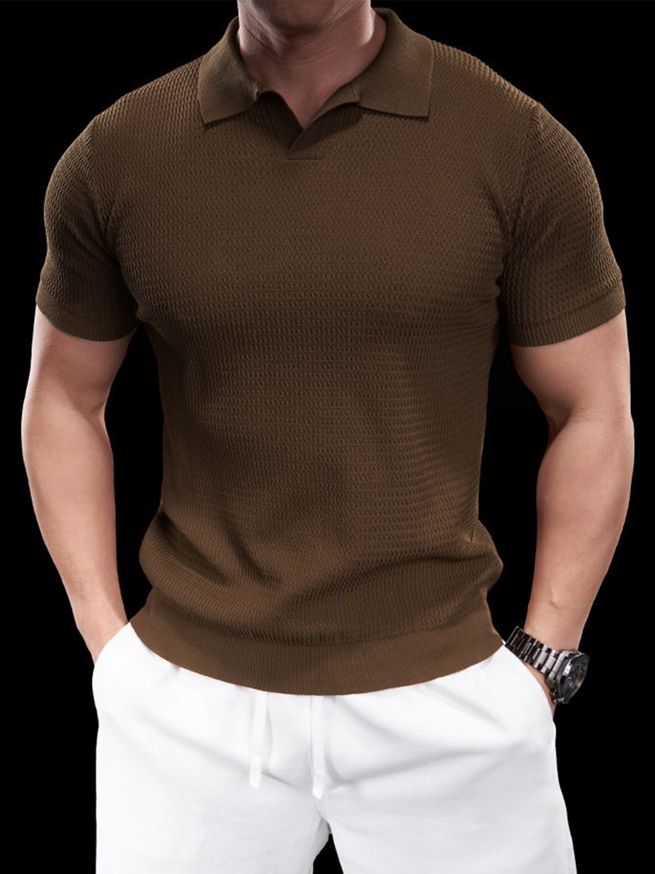 Flextejido Active tejidoted Buttonless Polo