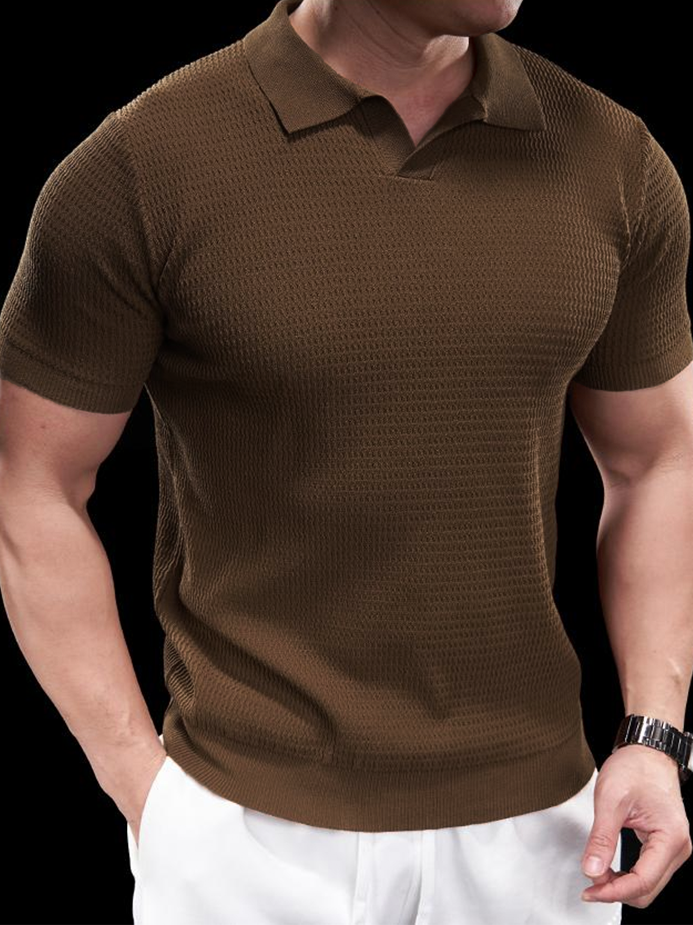 Flextejido Active tejidoted Buttonless Polo
