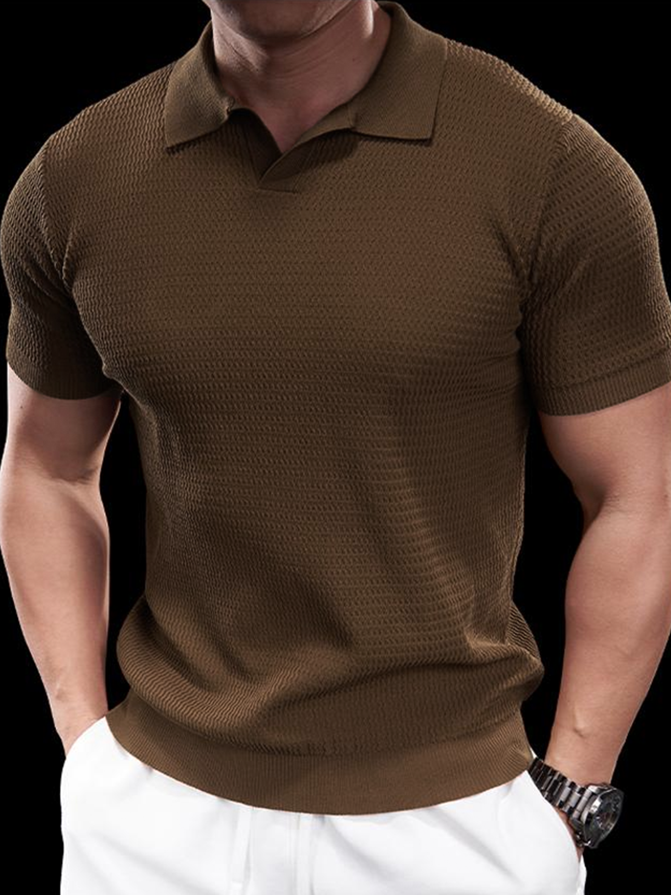 Flextejido Active tejidoted Buttonless Polo