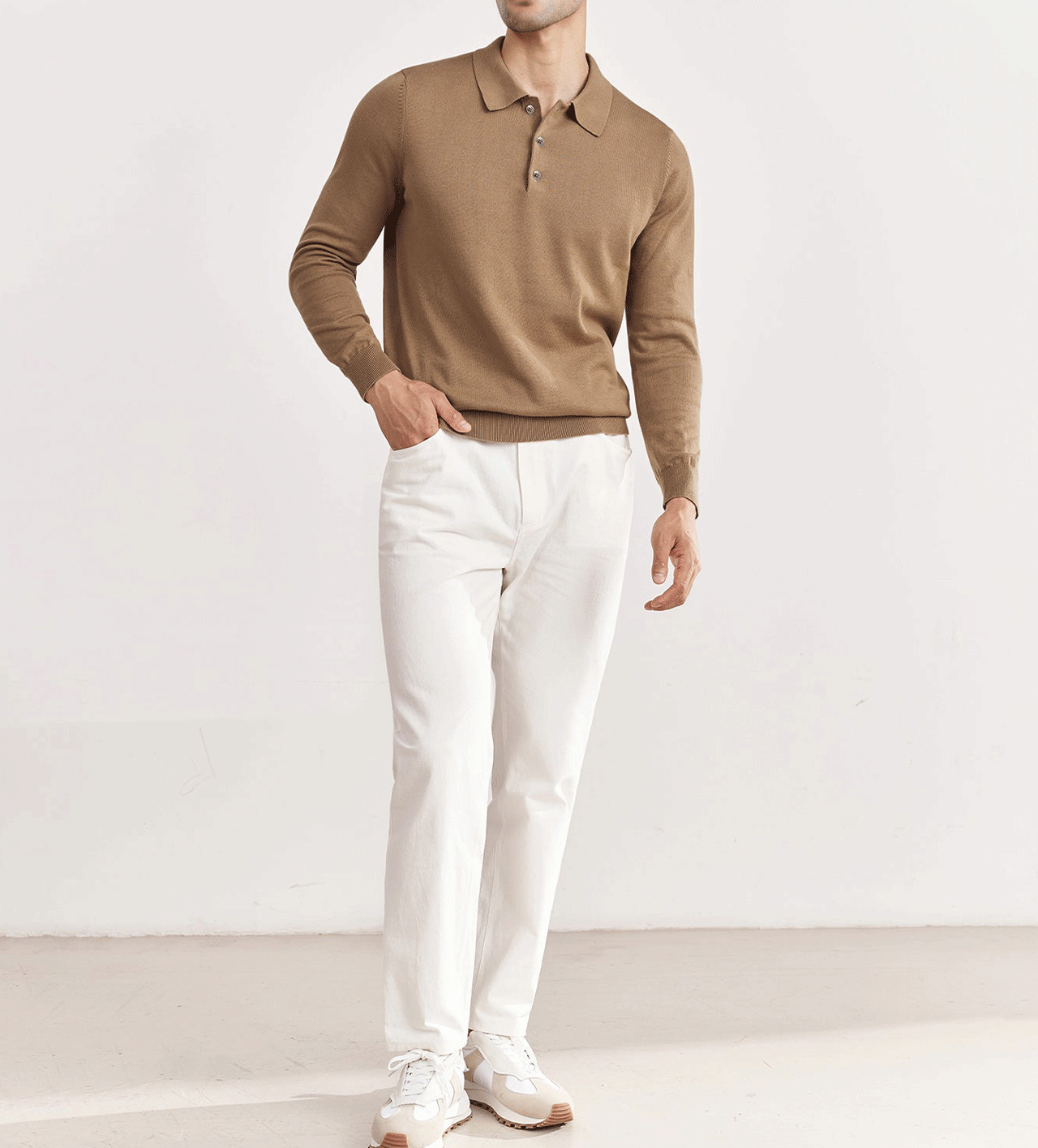 Gentletejido Buttoned cuello Sweater Polo