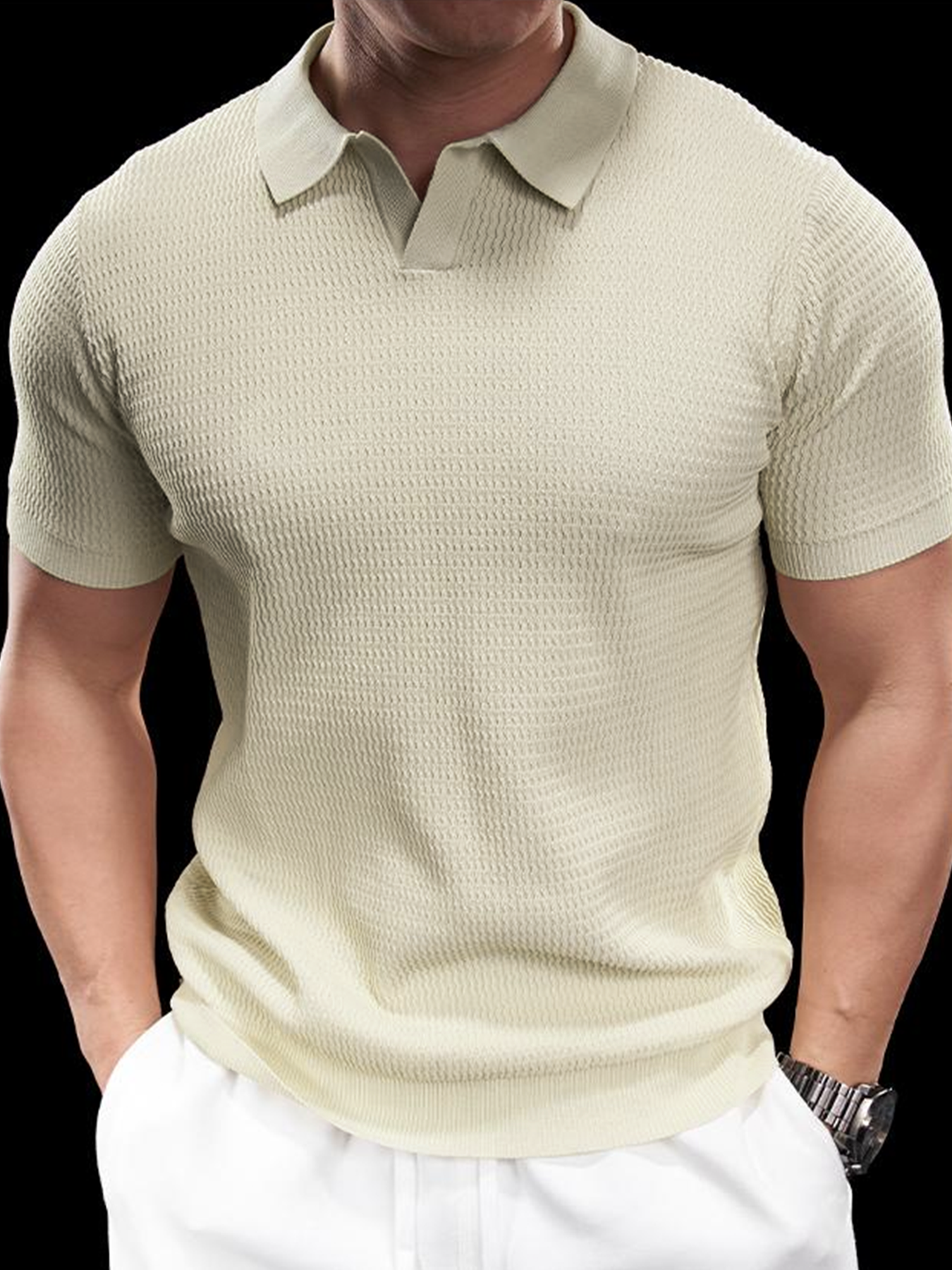 Flextejido Active tejidoted Buttonless Polo