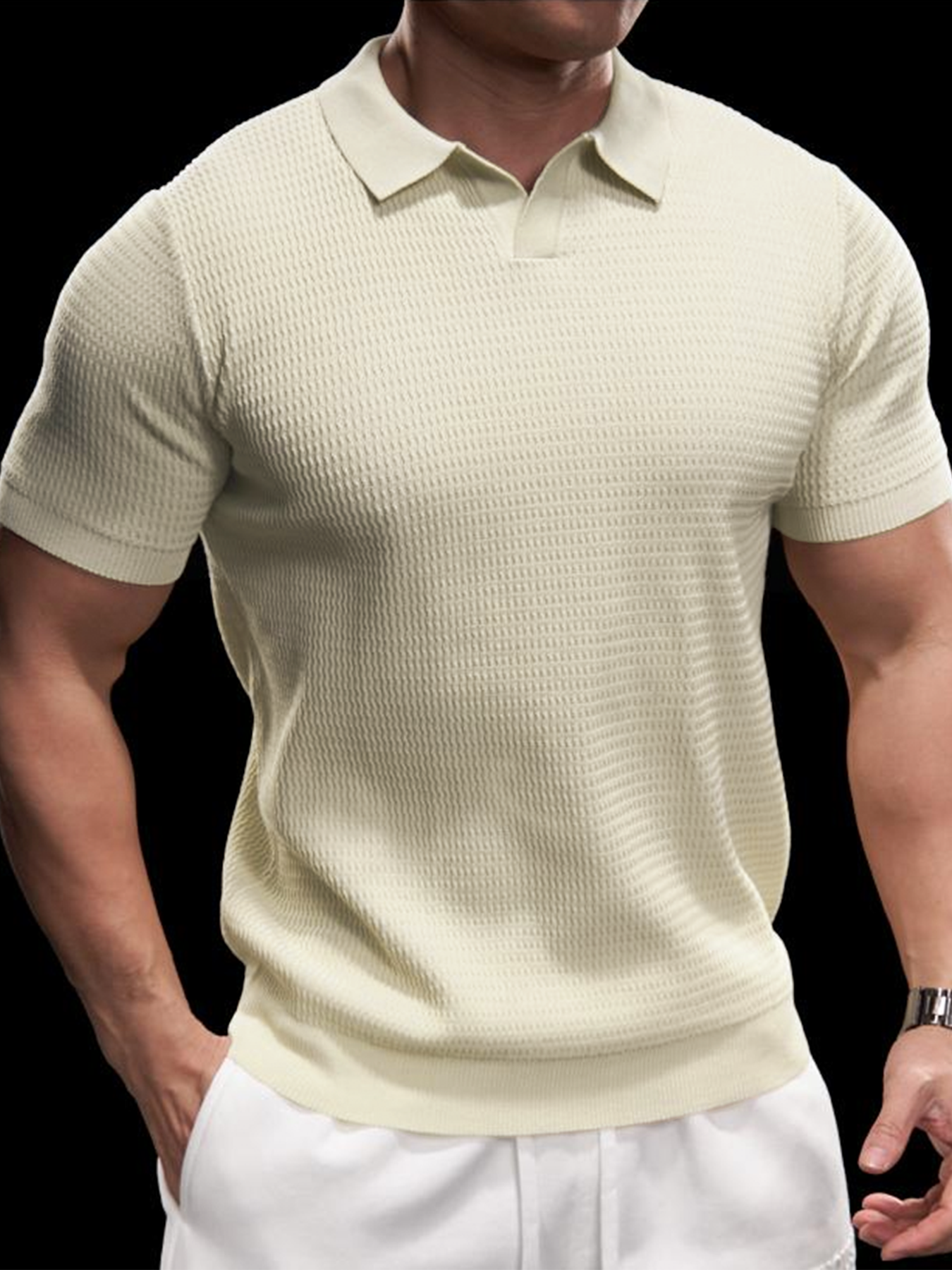 Flextejido Active tejidoted Buttonless Polo