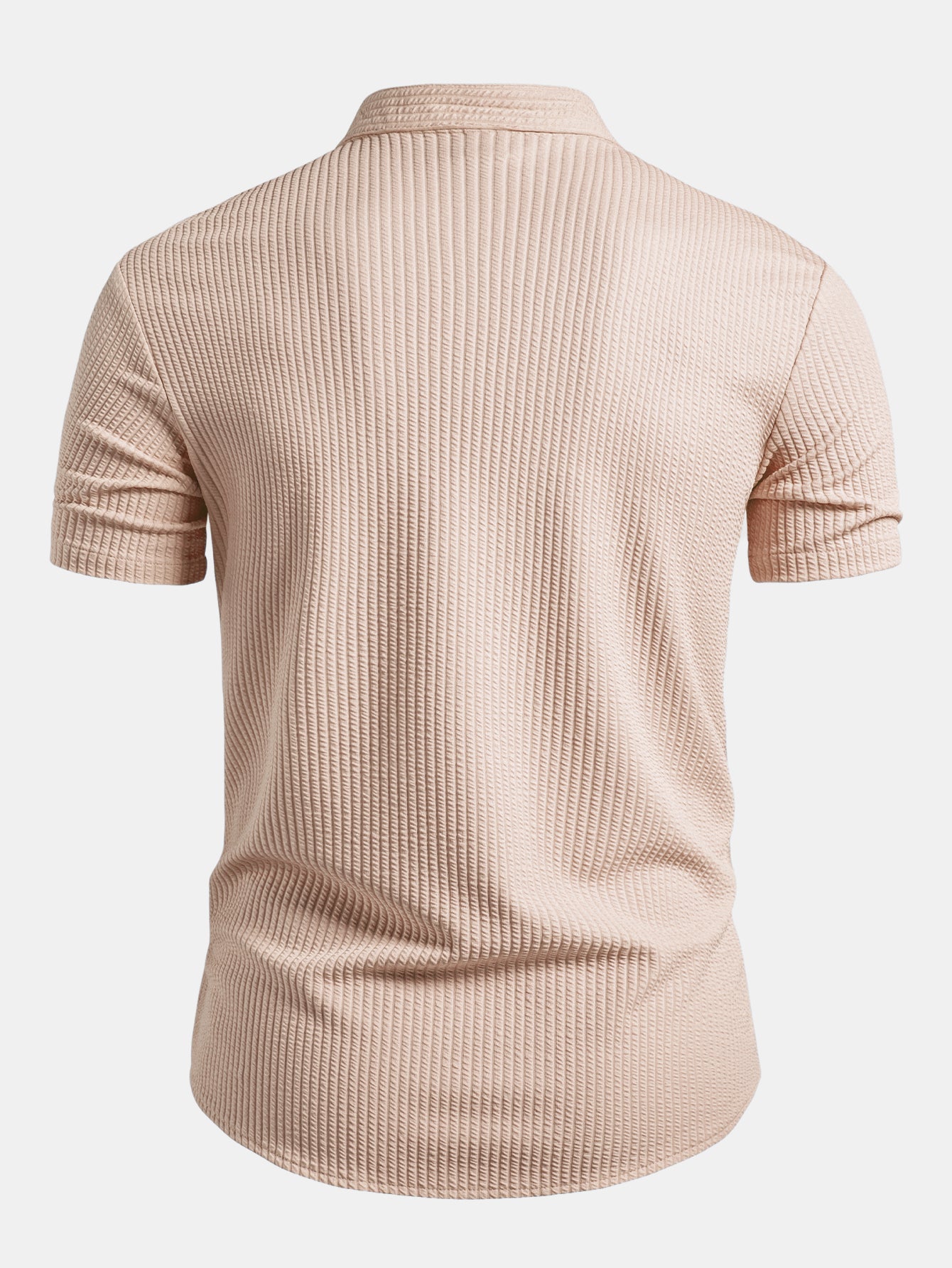 Camisa Muscle Fit Ribbed Stand Collar