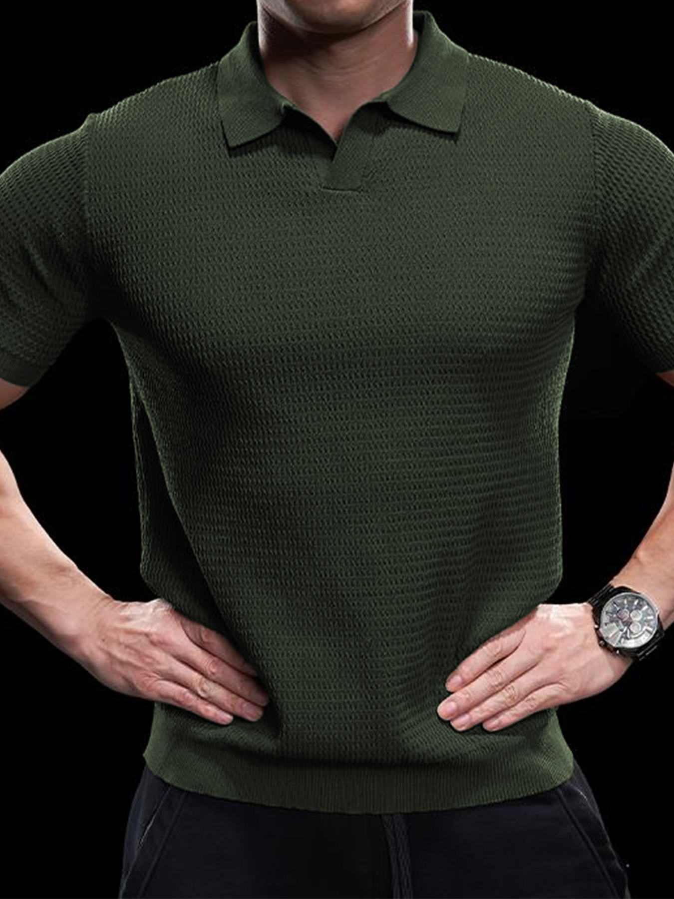 Flextejido Active tejidoted Buttonless Polo