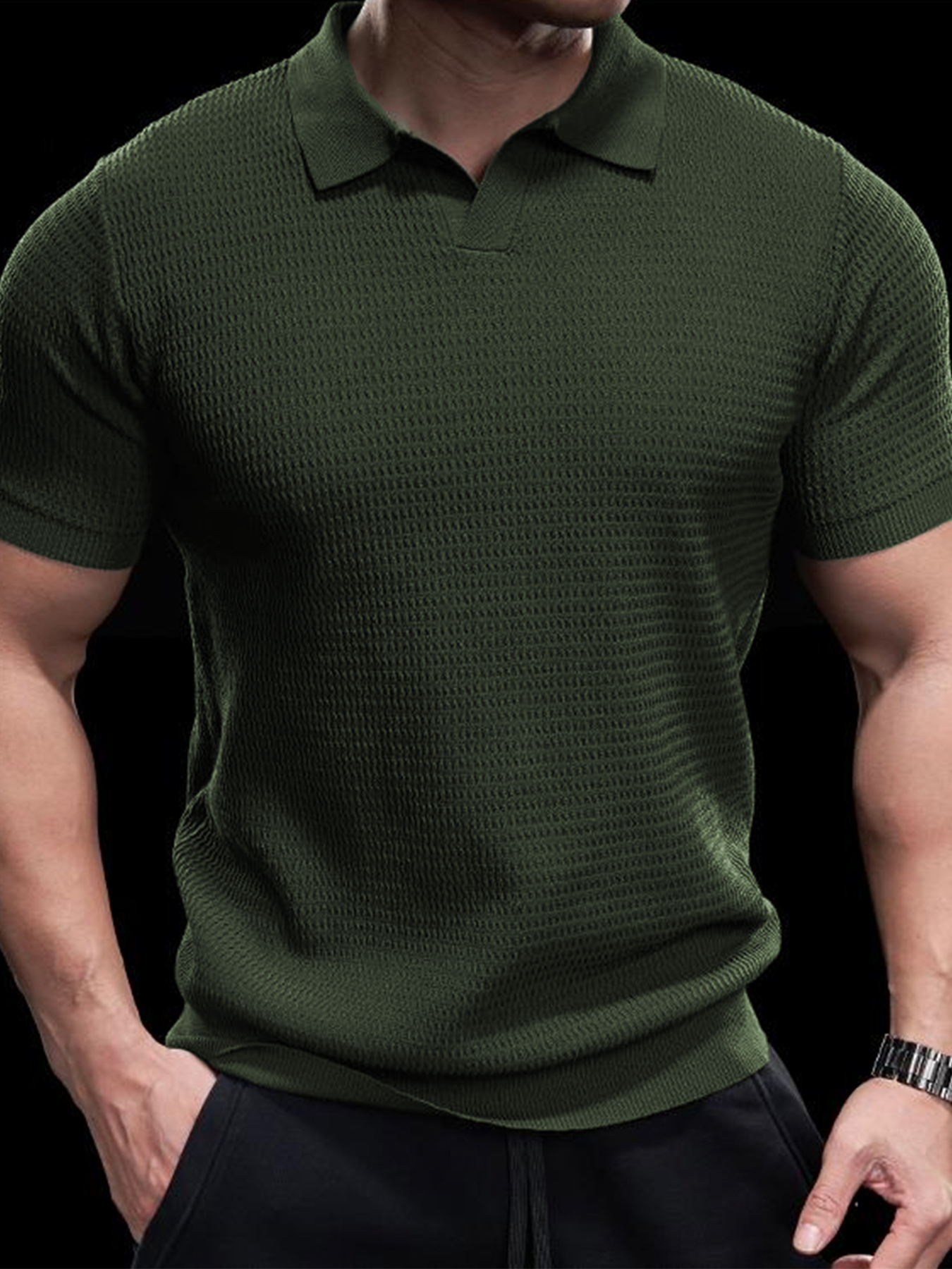 Flextejido Active tejidoted Buttonless Polo