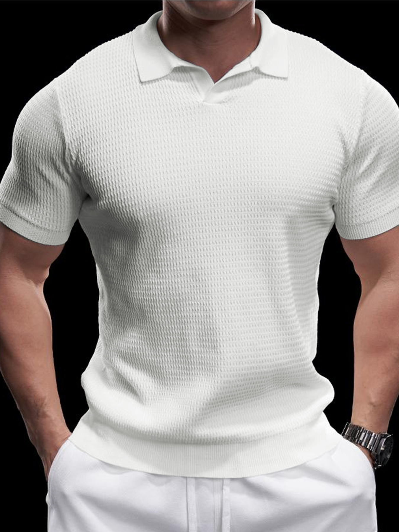 Flextejido Active tejidoted Buttonless Polo
