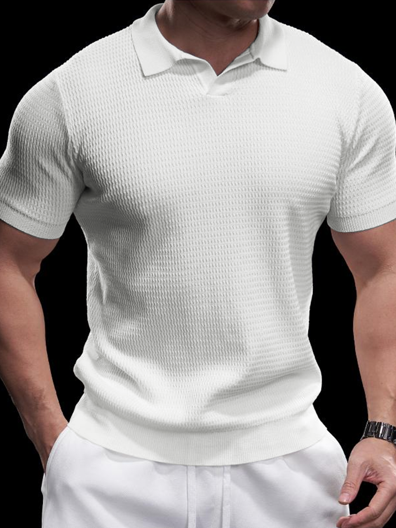 Flextejido Active tejidoted Buttonless Polo