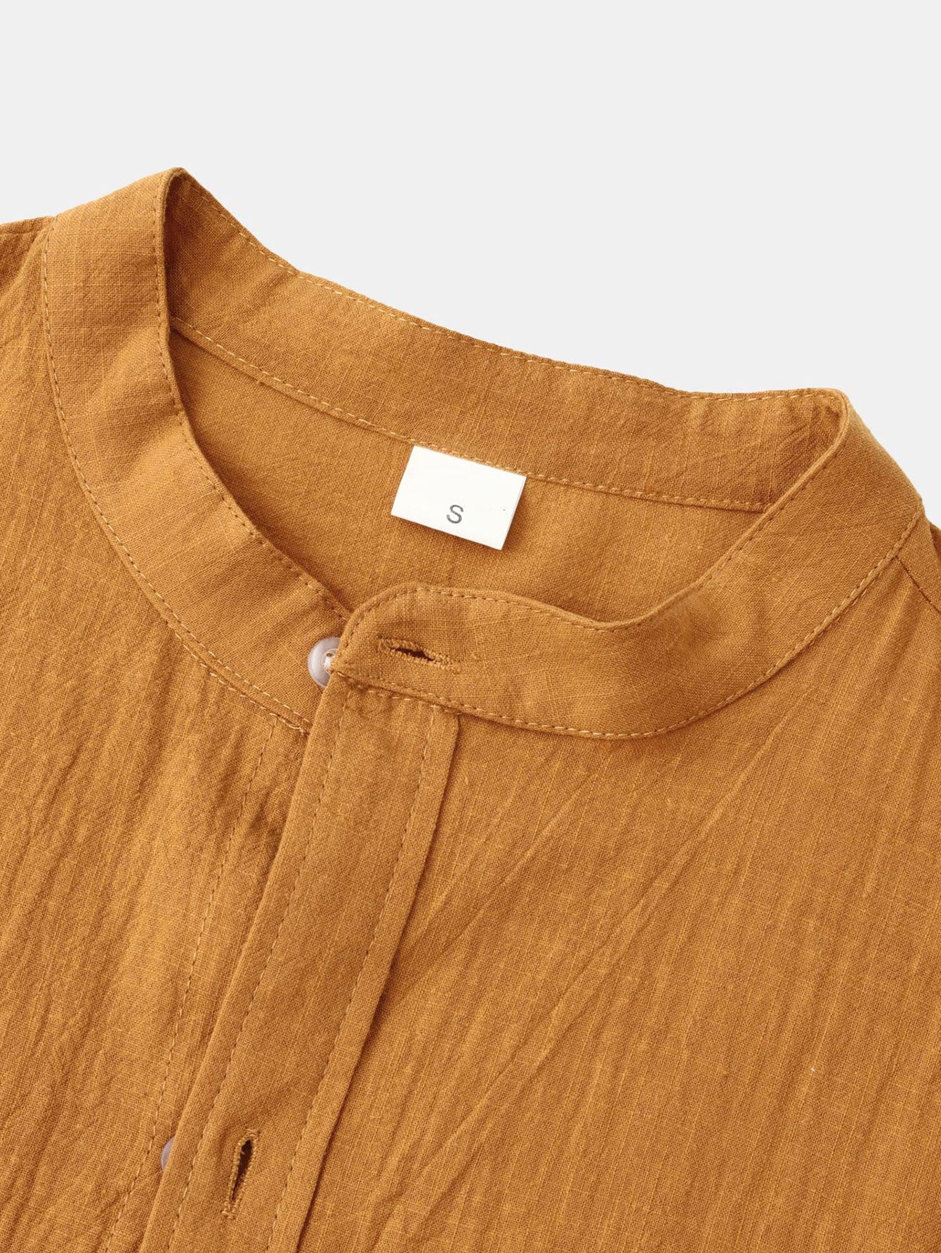 Camisa de manga larga Textured Stand Collar