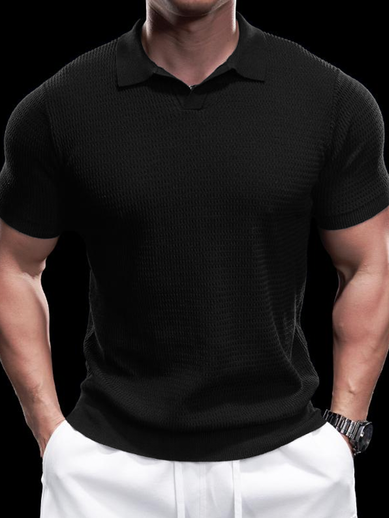 Flextejido Active tejidoted Buttonless Polo