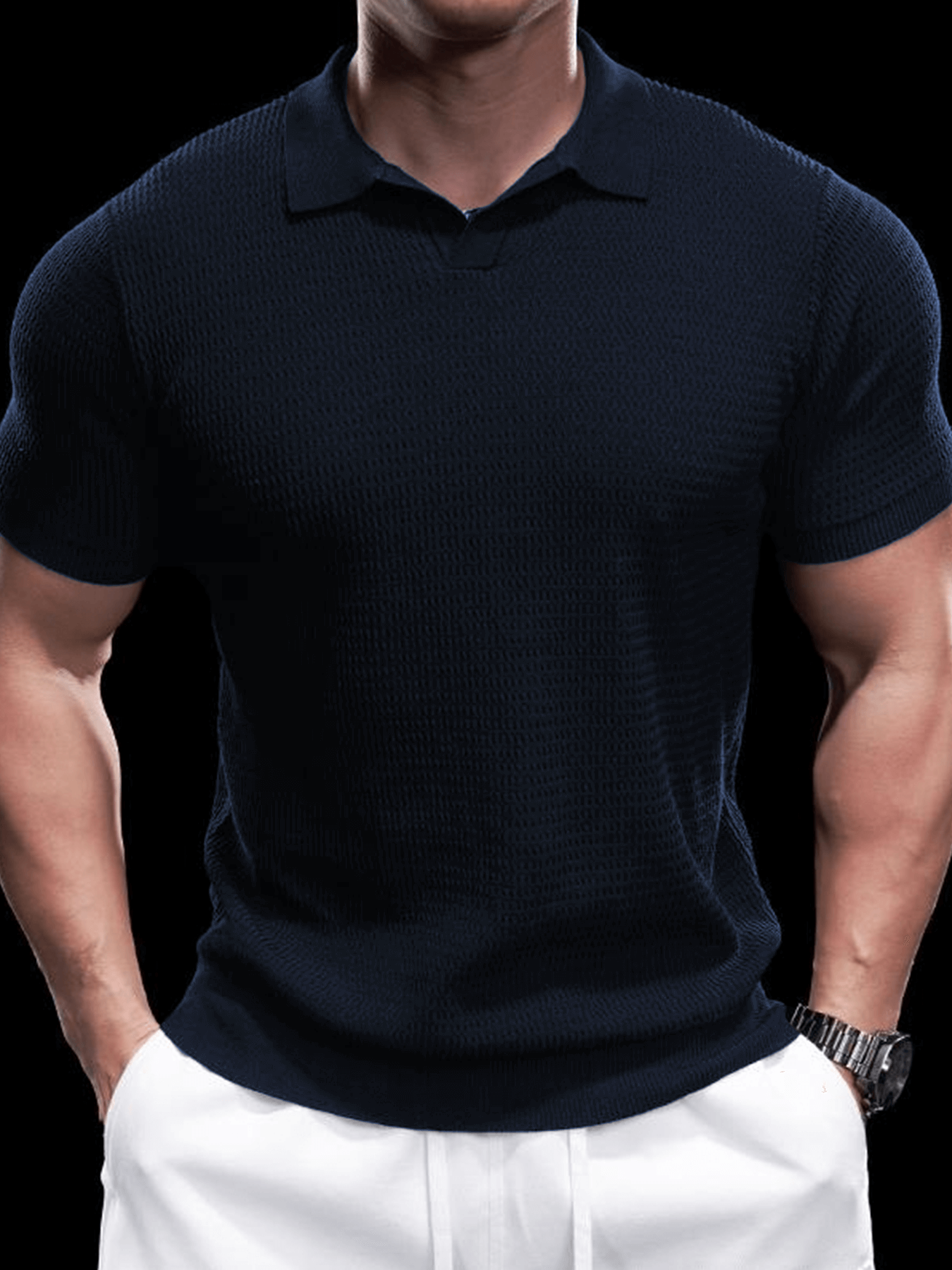 Flextejido Active tejidoted Buttonless Polo