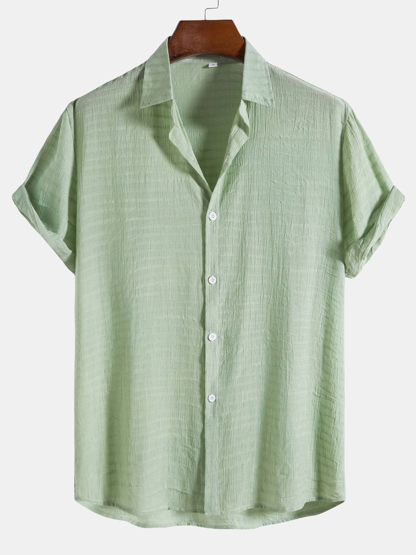 Camisa Textured Fabric de manga corta