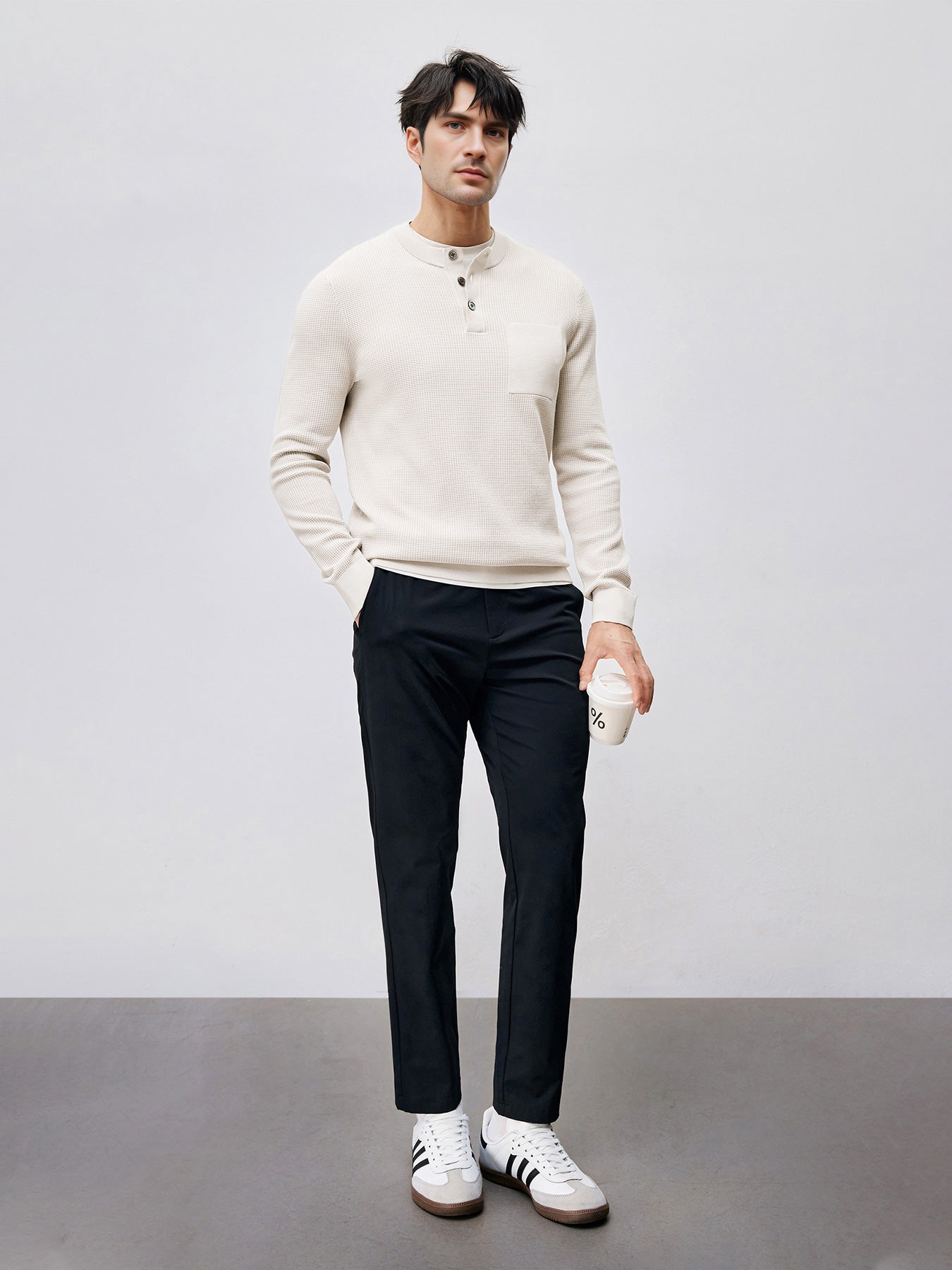 Gentletejido Buttoned Waffle Sweater