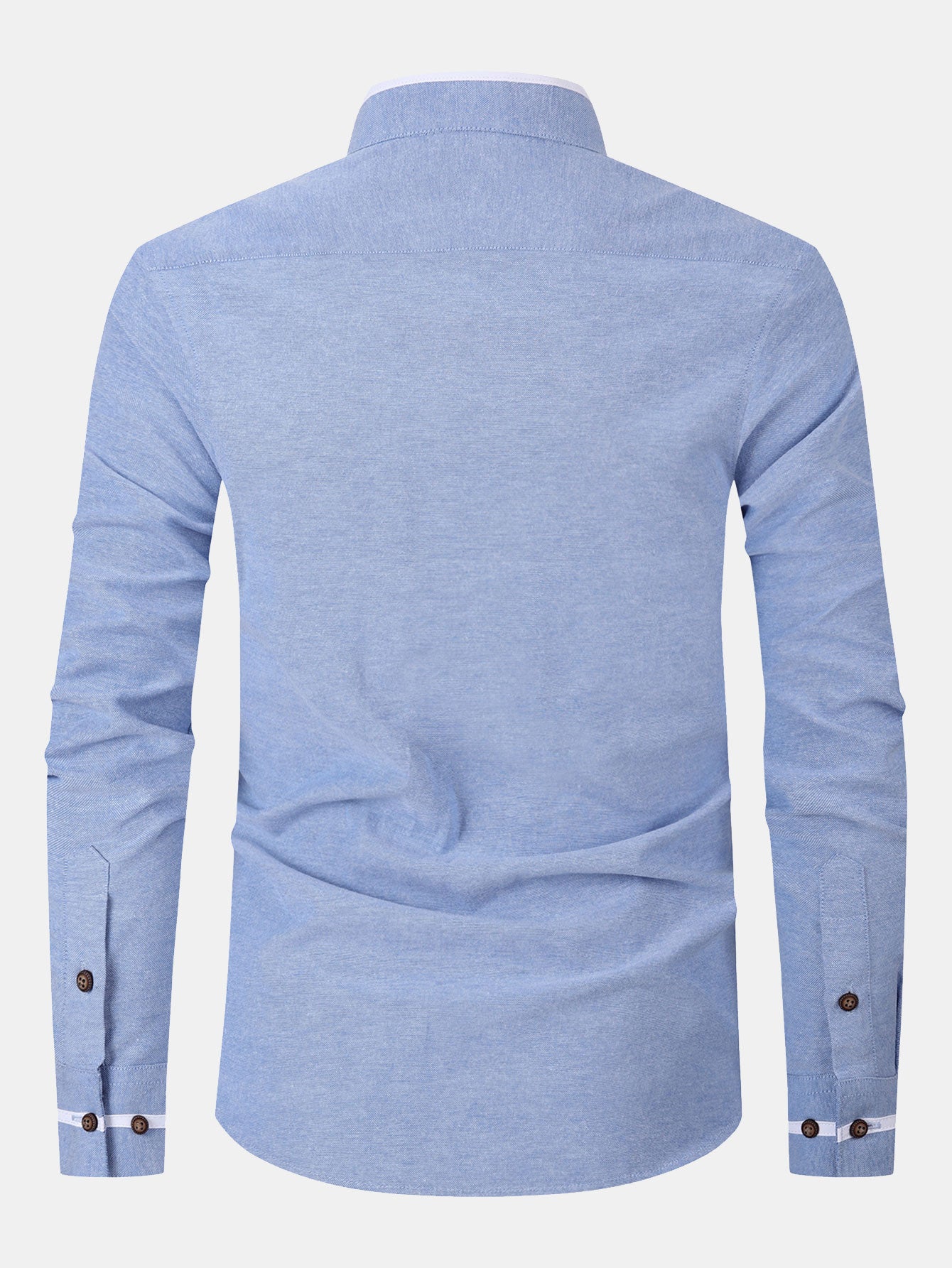 Camisa de manga larga Contrast Stand Collar