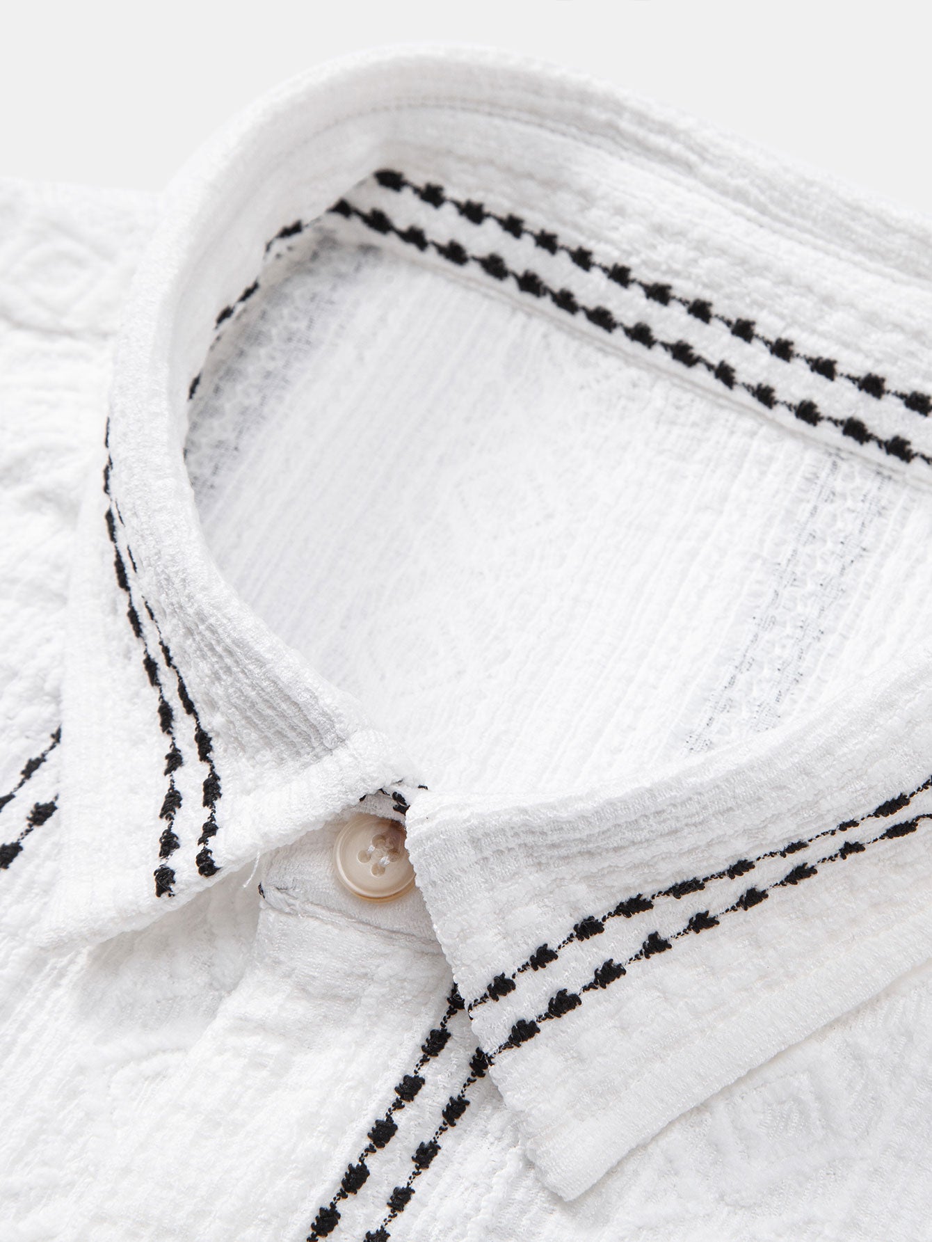 Camisa Geometric a rayas Jacquard Button Up