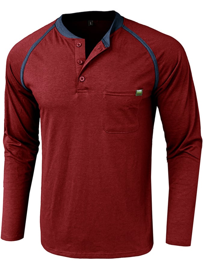 Camisa polo Sports casual Raglan Sleeve Half Button