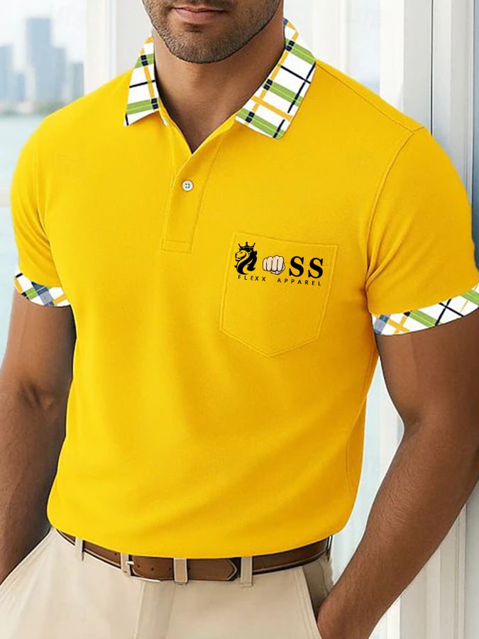Camisa polo de moda ejecutivo Letter estampado casual para hombre