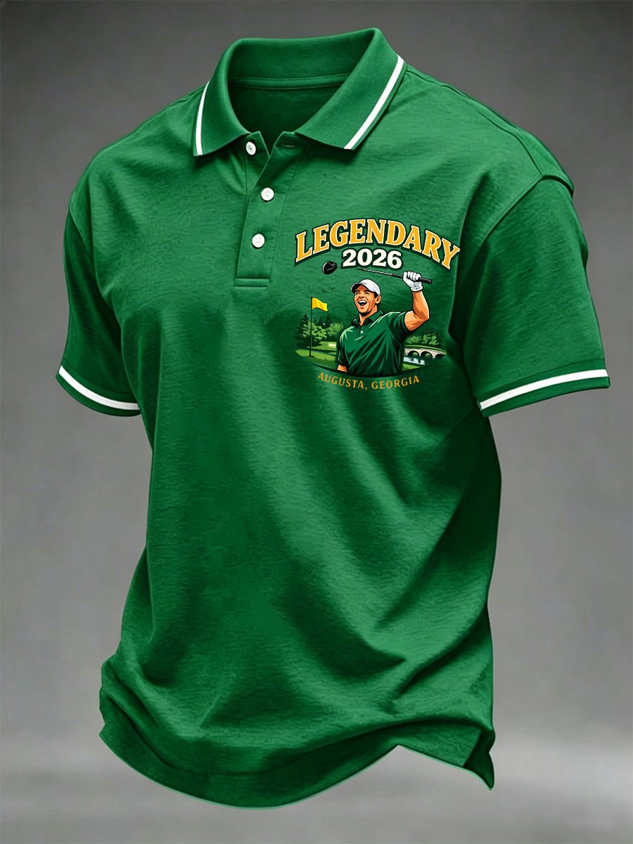 Golf Champion estampado casual Polo para hombre