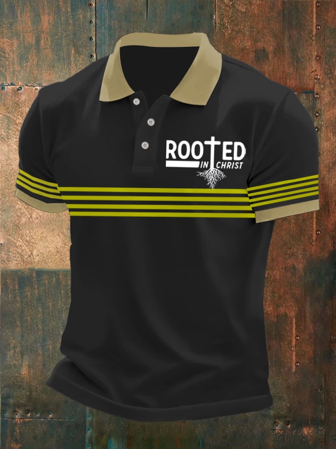 Camisa polo Faith estampado Button Design para hombre