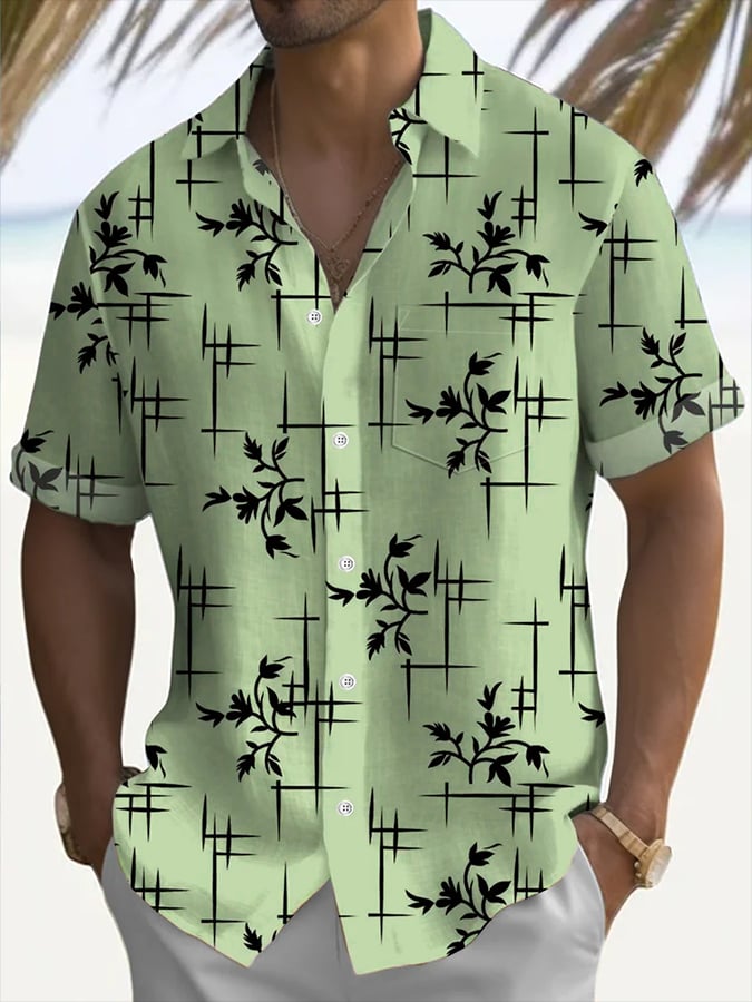 Camisa estampado Resort casual para hombre