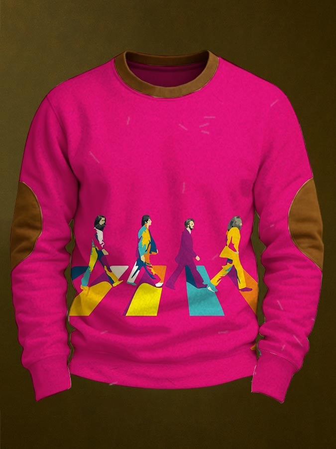 Sudadera vintage Musical estampado para hombre