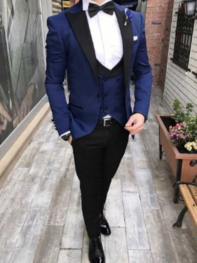 Ejecutivo Single-Breasted de color sólido Three-Piece Suit para hombre