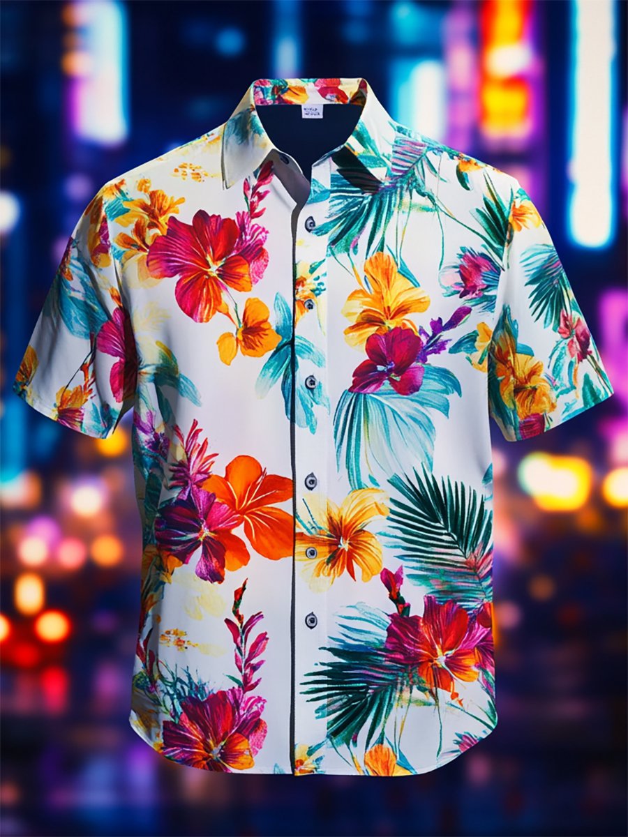 Camisa Resort casual floral Art de manga corta para hombre