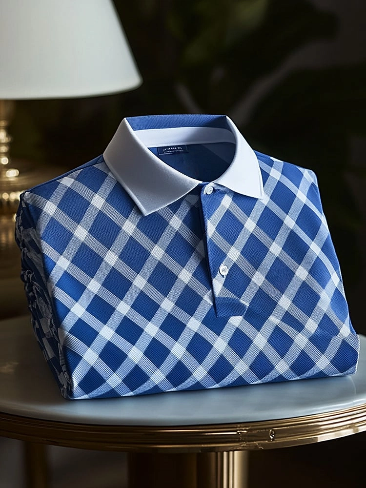 Camisa polo clásico ejecutivo Logo Button de manga corta para hombre